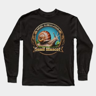 Snail Simulator Logo Funny Snail Mascot Retro Long Sleeve T-Shirt